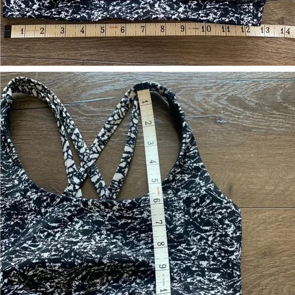Lululemon Energy Sports Bra Luxtreme Ice Breaker White Black Size 6 - Picture 4 of 5
